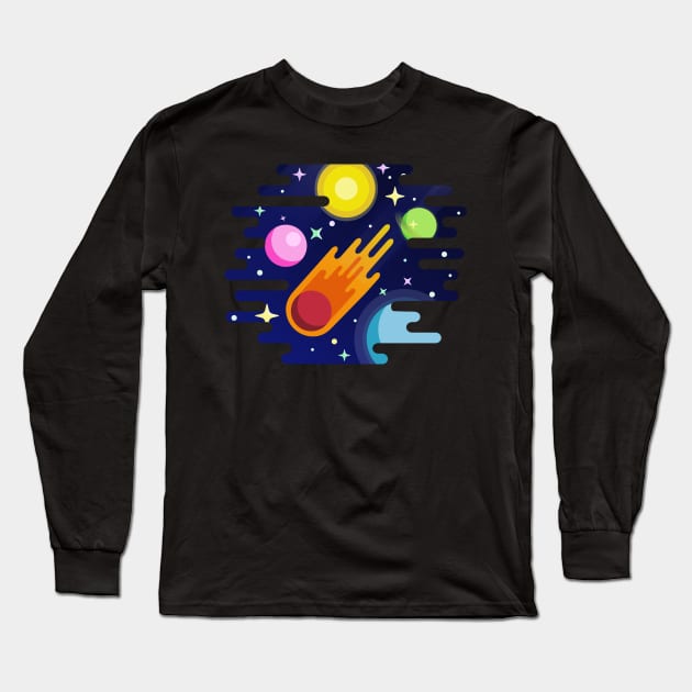 Space Comet Long Sleeve T-Shirt by Seraphine